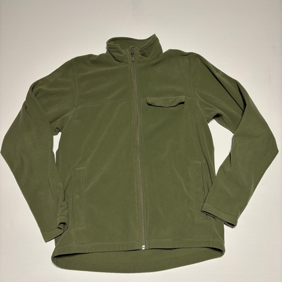 Helly Hansen Jackets & Blazers - Helly Hansen Olive Green Fleece Zip-Up Lightweight Jacket/Sweater